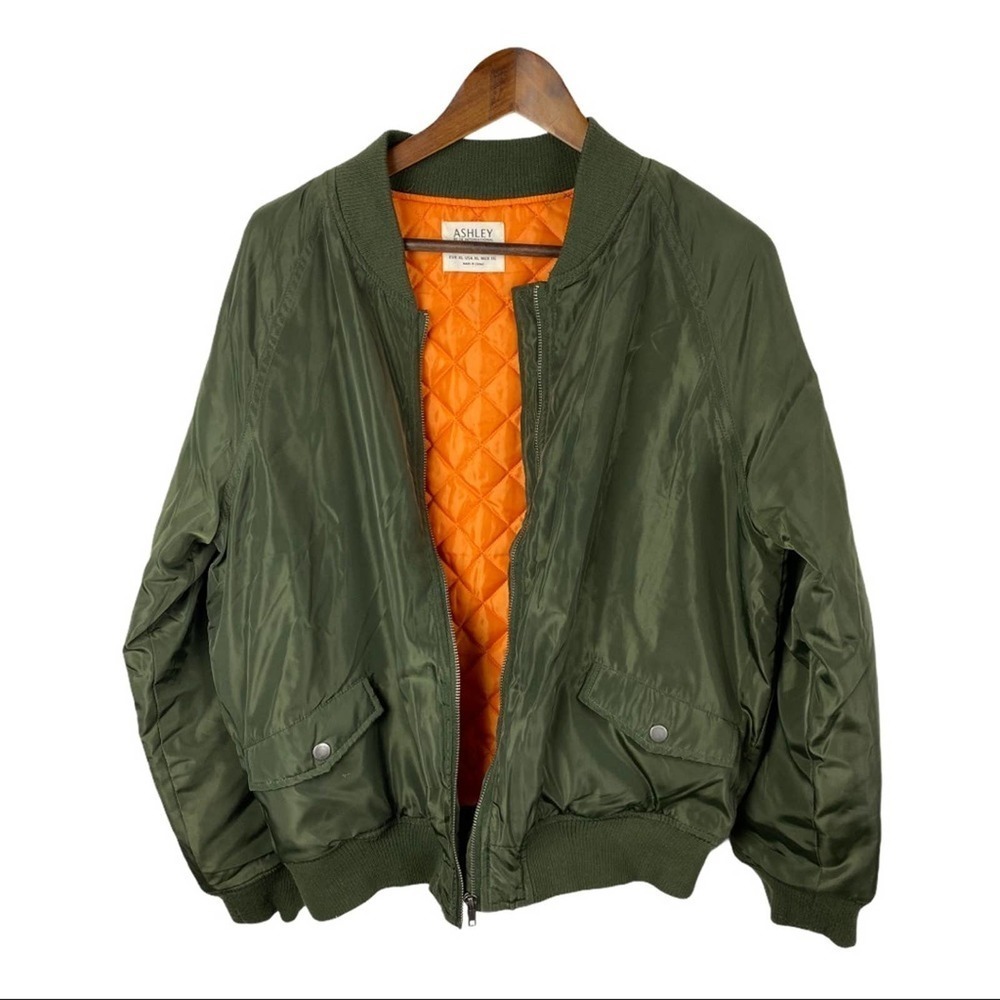 Ashley By 26 Green Bomber Jacket - Picture 2 of 7
